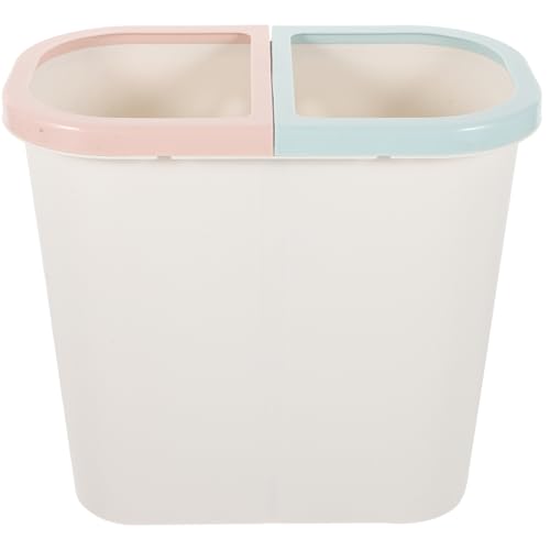 Cubo de basura doble con compartimento doble, contenedor de reciclaje clasificado, cubo de basura para cocina, hogar, oficina, negocios, cubo de reciclaje blanco