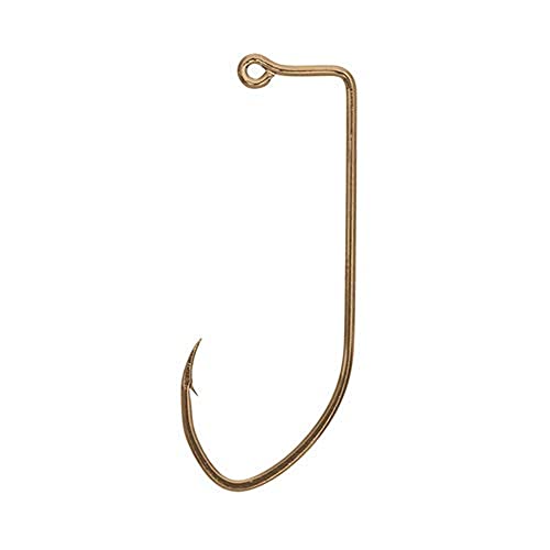 Eagle Claw 500-2 Pro-V 90 Degree Non Offset Jig Hook, Size 2, Bronze, Package of 100