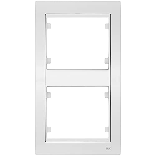 Cadre 2 éléments vertical BJC Mega blanc perle pour regrouper vos interrupteurs - 2