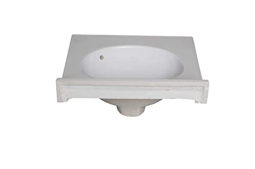 Fine Fixtures Cultured Marble White Vanity Top 19 X 17 3-Hole Faucet With Overflow Hole #TOP6