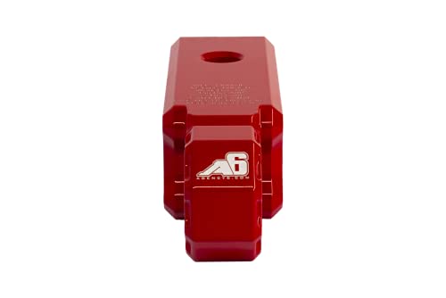 Agency 6 Recovery Shackle Block Assembly 2 Inch Double Hole Powder Coat Red - Hitch Receiver Block - Proudly Made In The Usa With Us Certified Materials - Includes Hitch Pin And D-Ring #TOP2