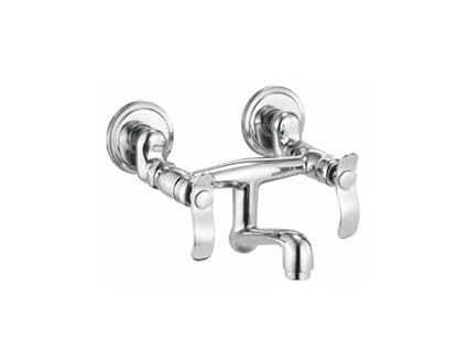 RIVIA Solo Brass Wall Mixer Non-Telephonic for Bathroom/Wall Mounted Chrome Plated