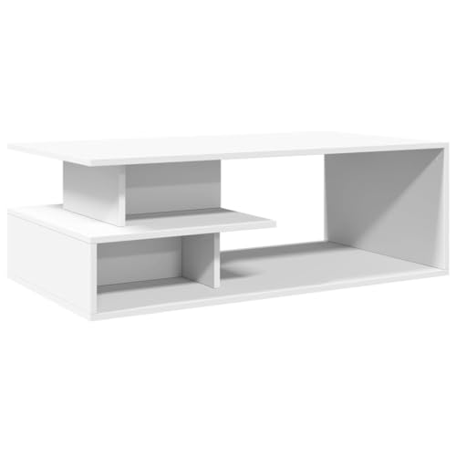 Table basse blanche style moderne en bois meuble d'appoint stable salon