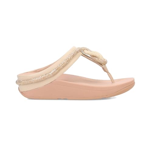 Image of FitFlop Women's Fino Crystal-Cord Leather Toe-Post Sandal