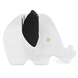 kate spade new york Vase en acrylique en forme d'éléphant avec oreilles en cuir synthétique, mini pot de fleurs décoratif ou pot de bureau (éléphant)