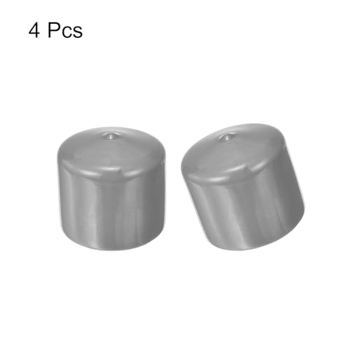 Image of uxcell 4pcs Rubber End Caps 48mm ID Vinyl Round End Cap Cover Screw Thread Protectors Light Gray, 40mm Height