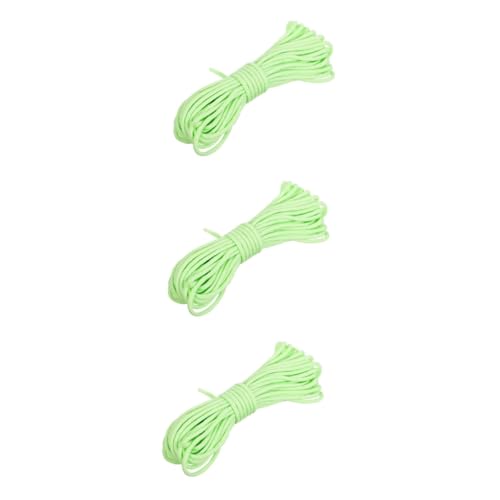 Gadpiparty 3 Piezas Cuerda Luminosa de Paracaídas de Rope Glow In The Dark Multiusos Herramienta de Fijación de Tienda Resistente y Actividades