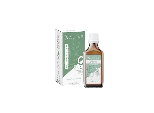 Nalive Zero - Aceite corporal natural antiestrías - Sin parafina - Para cicatrices y estrías de embarazo. Con aceites de Almendra, Oliva, Linaza y Borraja - Dermatológicamente probado - 50ml