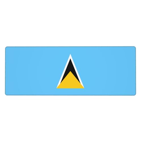 KKAFGBV Grand tapis de souris de jeu imprimé drapeau de Sainte-Lucie - 11,8 x 31,5 pouces antidérapant et imperméable pour clavier, ordinateur