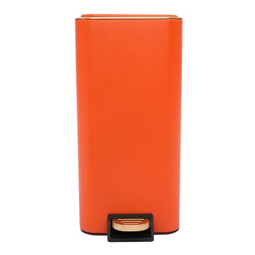 Caneca de basura rectangular 12L con pedal naranja miniatura 5