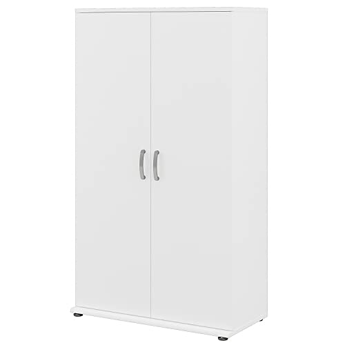 Bush Business Furniture Universal Tall Storage Cabinet With Doors And Shelves, White #TOP8