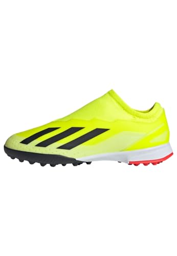 Adidas Unisex niños X Crazyfast League Laceless Turf Boots, Solar Yellow/Core Black/Cloud White, 38 2/3 EU