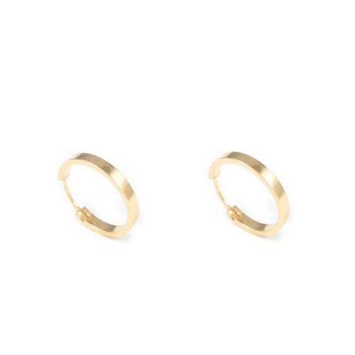 Pendientes niña oro aro tabla liso de 14X2 mm para regalo