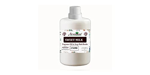 Arvedikas Aceite de fragancia premium para jabón, bombas de baño, jabones de hierbas, jabón transparente (leche dulce, 250 ml/8.4 oz) Cover