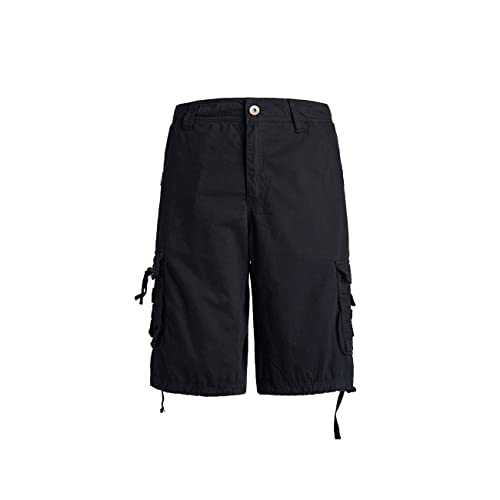 Leehanton Mens Cargo Shorts Quick Dry Summer Hiking Multi Pockets Performance Loose Fit Twill Short Black 38 #TOP5