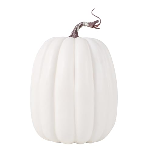 Kouoybt Decorative Artificial Faux Pumpkins - White 21cm*15cm - Tabletop Centerpieces for Home (Halloween Thanksgiving)