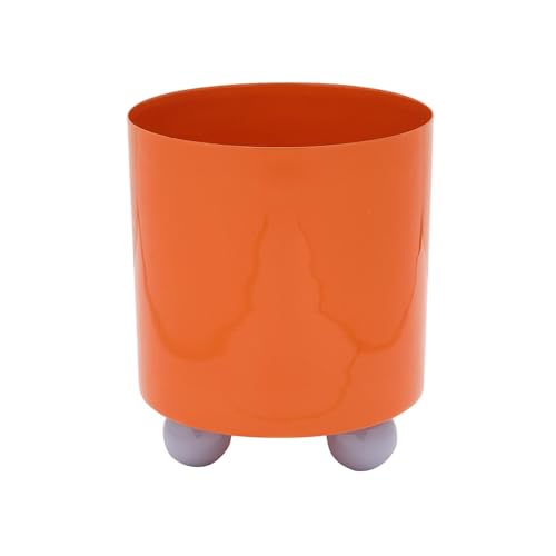 Present Time Blumentopf Double Funky Medium - Orange - 18x18x21cm - Rund - Metall - Pflanzkübel - Pflanzkübel - Pflanzkübel - Topfpflanzer - Übertopf für Pflanzen Indoor