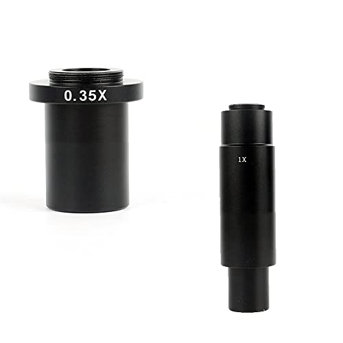 顕微鏡キット 0.35X 0.5X 1X Cマウント補助接眼レンズアダプター XDC-10A 120X 180X 300X単眼顕微鏡レンズ用 顕微鏡レンズアダプター(0.35X 1X)