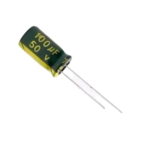 Condensateur électrolytique 100uF 50V haute température 6x11mm pour circuit imprimé x100