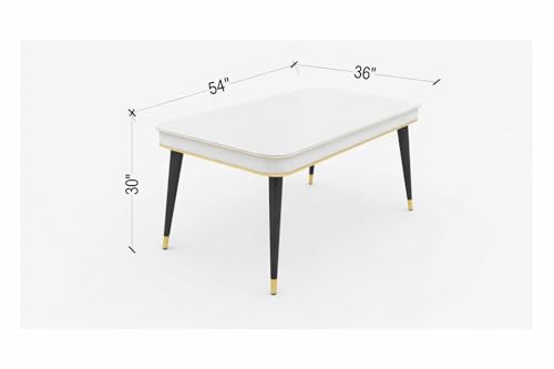 Image of WOODEN SPACE Majestic 4 Seater Wooden Dining Table Set | Urban Marble Top Dining Table with Chairs for Dining Room & Kitchen (Modern Classic Maroon) (54 x 36 x 30 inch)