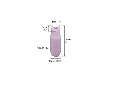 Image of RIVERWELD TIG Torch Ceramic Cups Outside Inside 90º 10N50 1 /4 inch 6.5mm 10pcs | with TIG Collet Body 10N24 10N32 3 /32 inch 2.4mm Back Cap 57Y Series Cup Gasket 18CG SR WP 17 18 26 TIG Welding Torch