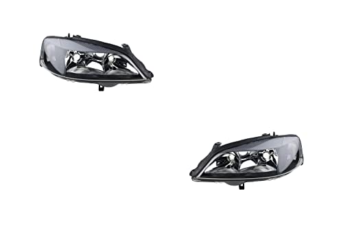 Johns, Jeu de phares pour Opel Astra Cadre noir G 98-04 - Kit de phares li+re H7/HB3