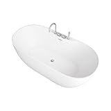 HOME DELUXE - vrijstaand bad - LENI met armatuur, wit - afmetingen: ca. 170 x 80 x 58 cm - inhoud: 235 liter, incl. overloopbeveiliging, sifon en sluiting I Spa, voor 2 personen