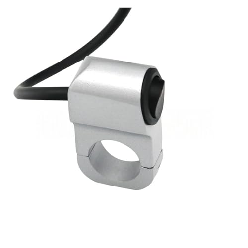 Commutateur de guidon moto argenté avec interrupteur phare antibrouillard LED