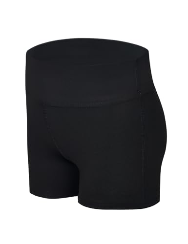Gnainach Girls Athletic Shorts Size 4-14 Years Sparkle Solid High Waist Biker Dance Short for Kids Youth Volleyball Tumbling3
