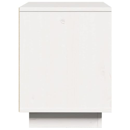 Table de Chevet Blanche Compartiments Rangement Ouverts Bois