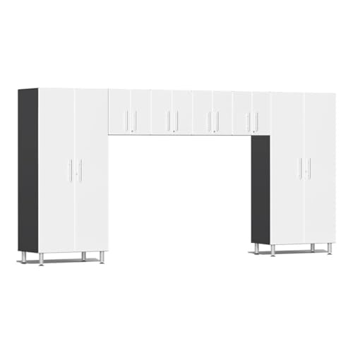 Ulti-MATE UG20760W 6-Piece Garage Cabinet Kit in Starfire White Metallic, White, Grey