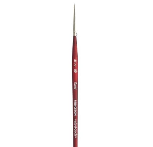 Princeton Velvetouch Round Brush, Synthetic, Short Handle, Size 18/0 inch, 1 Count