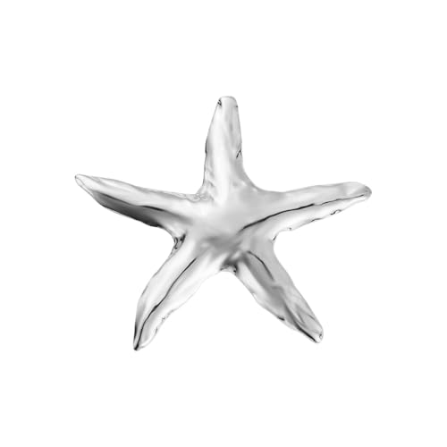 Image of Ocean Starfish Brooch Pin for Women Gold Plated Stainless Steel Fashion Sea Star Marine Style Brooches Lapel Pins Cute Dress Accessories Birthday Beachy Party Jewelry Gift