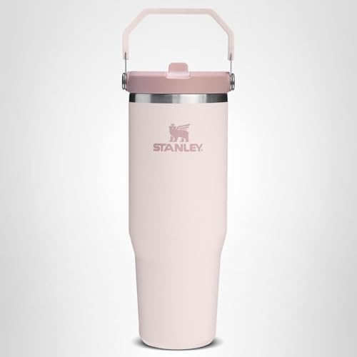 STANLEY IceFlow 2.0 Flip Straw Tumbler with Handle 30 oz | Twist On Lid and Flip Up Straw | Leak Resistant Water Bottle | Insulated Stainless Steel | BPA-Free | Rose Quartz