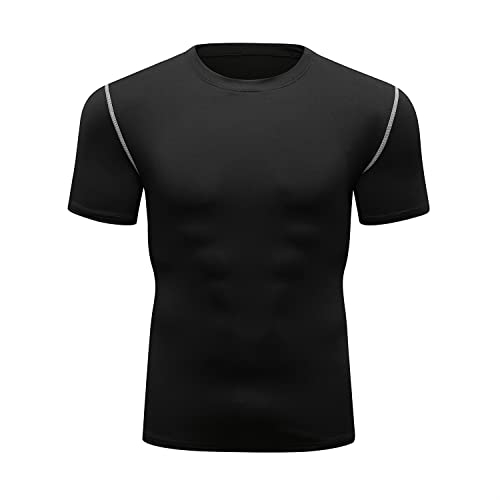 Red Plume Men's Compression Armor Fitness Shirt Sport Running Short Sleeve (M, Style 8)