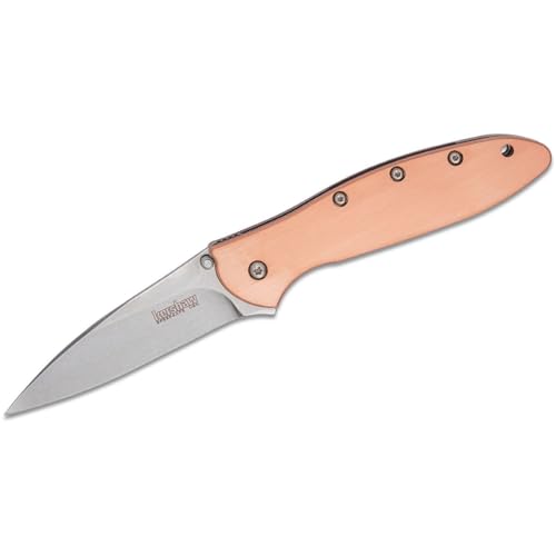 Kershaw Leek Copper Folding Pocket Knife, 3-Inch Blade with SpeedSafe Assisted Opening, Liner Lock (1660CU)