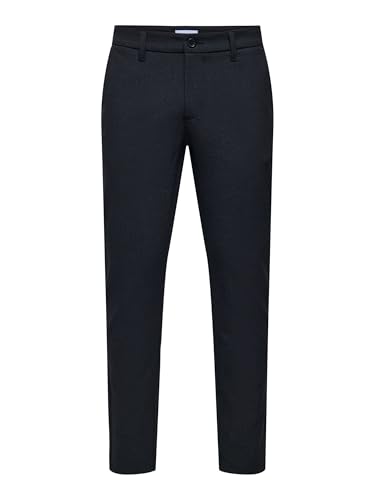 Image of ONLY & SONS Men's Onsbrad Life Slim Check 0184 Pant Noos, Black, 32 W/30 L