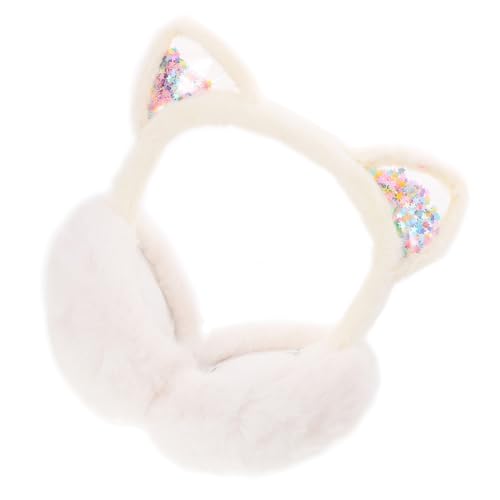 BESTYASH Cute Cat Earmuffs for Boys and Girls Soft Plush Winter Warm Ear Cover Windproof Ear Protector Fits for Boys Girls