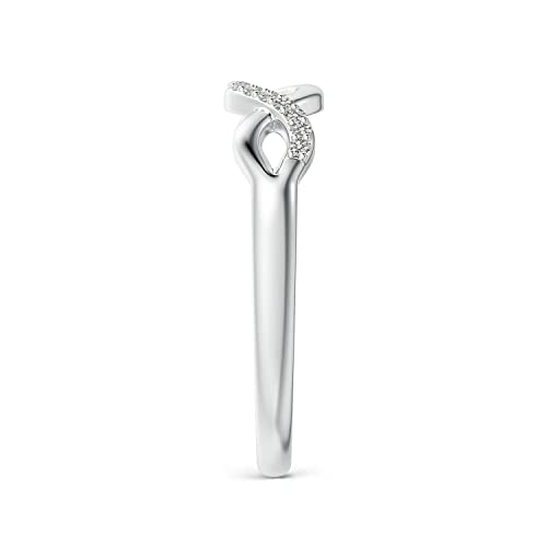 Angara Natural Diamond Criss Cross Infinity Ring #TOP14