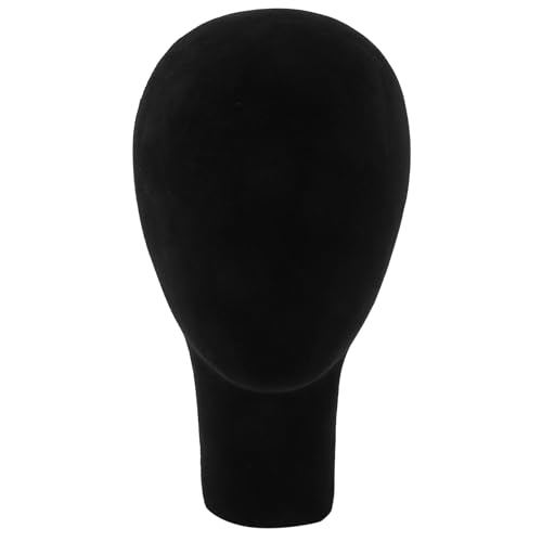 Mousse de polystyrène noir pour ce lot de 5 têtes de mannequin de 35cm avec socle stable - 2