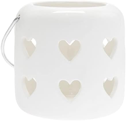 Heart Lantern, White, 10x10x10cm