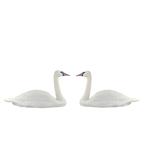 Pond H2o Full Size Floating White Mute Swan Decoys, Plastic Lifelike Floating Swans Decoration for use in Water Garden Ponds, Pools, Yards & Lakes | Value 2 Pack Cover