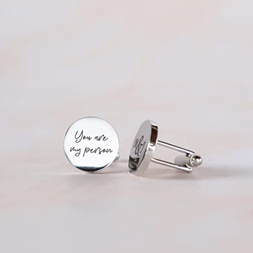 Custom Engraved Cufflinks For Weddings, Personalized Gift For Groom, Father Of The Bride & Groom Dad, Best Men, Customized Gold & Silver Cufflinks With Dates, Quotes Or Couples Initials From Bride #TOP7