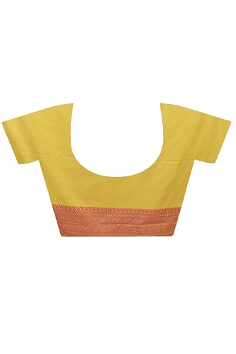 Image of eC ESHA'S COLLECTION Women's Cotton Blend Begumpuri Handloom Saree With Unstitched Running Blouse Piece