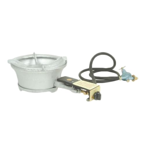 A-Z Supply 289-TG-H-205 Fast Stove 5B Single Burner Gas Stove, LP Gas, Adjustable Burner, Automatic Ignition, 64,800 BTU, Includes Hose & Nozzle, 12-1/2"L x 12-1/2"W x 6-1/4"H