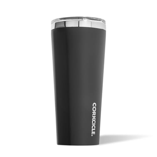 Corkcicle Classic Tumbler - Keeps Drinks Cold for 9 Hours & Hot for 3 - Triple-Insulated Stainless Steel - Holiday Tumbler Gift - 24 oz - Matte Black