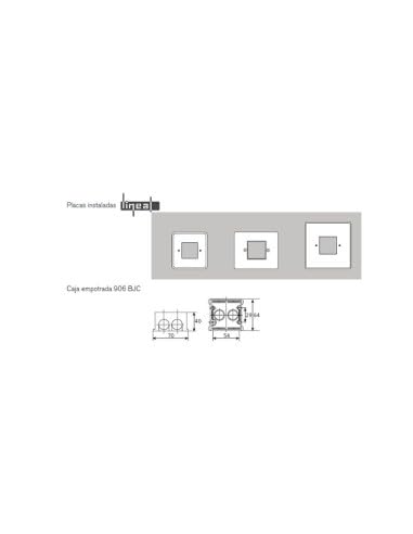 Bjc rehabitat - Placa con bastidor 1 ancha/2 estrecho blanco