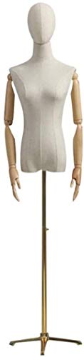 Maniquí de sastrería femenino regulable de lino con trípode estable 2
