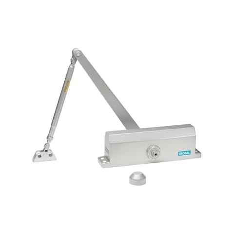 Global Door Controls Commercial ADA Door Closer in Aluminum with Adjustable Spring Tension - Sizes 1-4 Cover