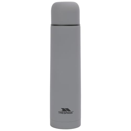 Trespass Termo al vacío Torre 100 - Termo para bebidas calientes, interior de acero inoxidable con revestimiento de goma, doble pared aislada para bebidas frías y calientes, botella de agua, té y café